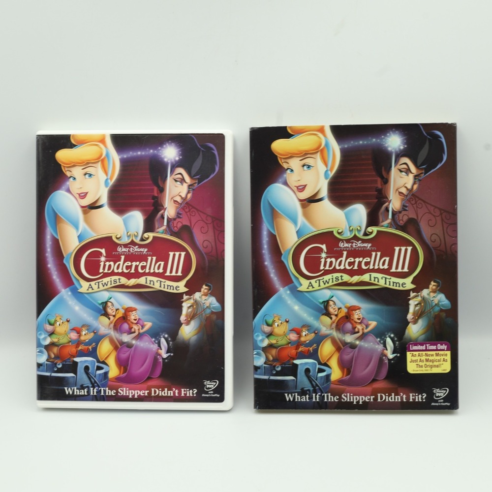 Cinderella III: A Twist in Time DVD 2007 Glass Slipper Cartoon Disney Stepmother